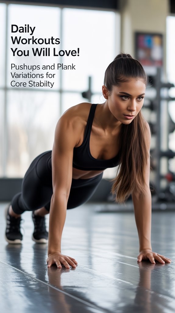 core stability through pushups